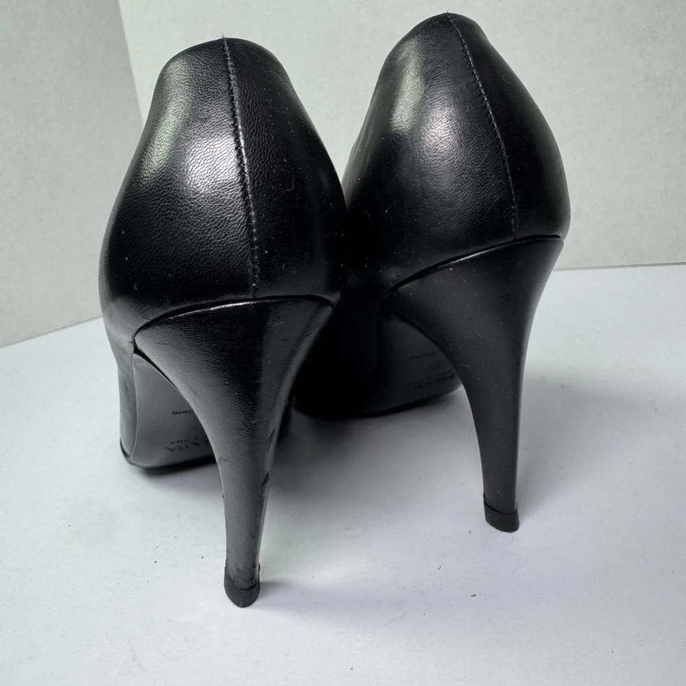 Prada Black Leather Pointed Toe Stiletto High Heel Pumps Made in Italy Women's - Picture 5 of 11